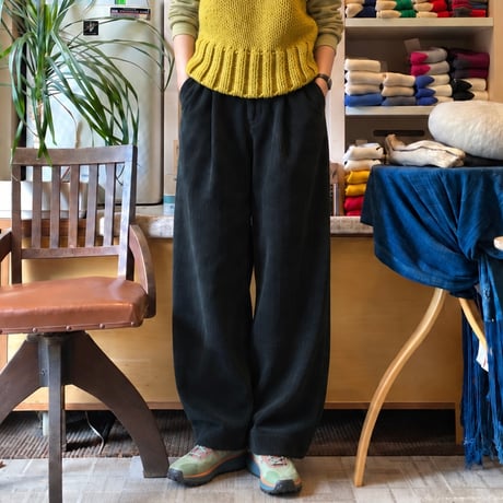 ASEEDONCLOUD"Handwerker corduroy HW wide trousers"(dark green)unisex