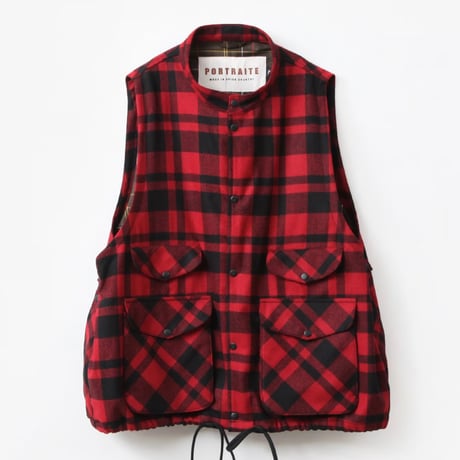 PORTRAITE"over vest"(red×black herringbone check)unisex