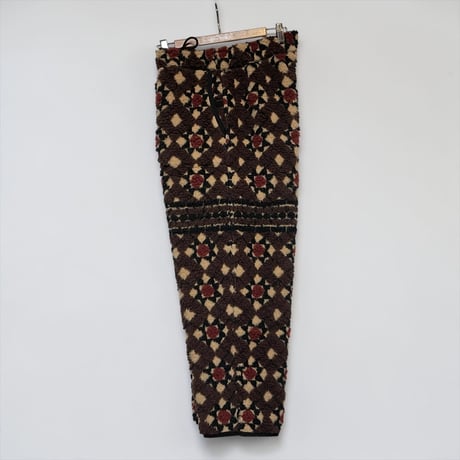 ASEEDONCLOUD"Station floor pattern boa fleece trousers"(brown)unisex