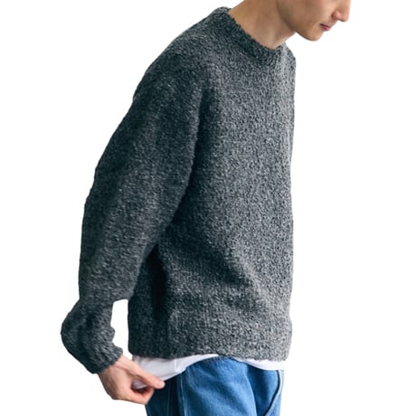 eyya"mohair boucle crew knit"(gray)unisex