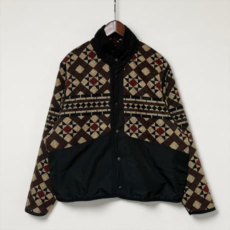 ASEEDONCLOUD"Station floor pattern boa fleece blouson"(brown)unisex