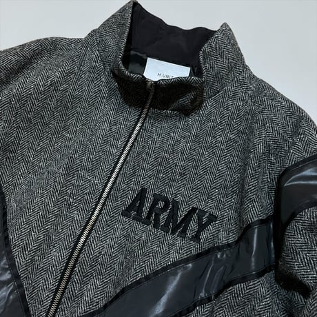 H.UNIT"Wool herringbone IPFU jacket"(gray) unisex