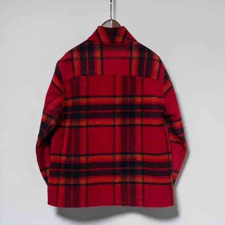 Slow Hands"Wool Check Shawl 3B Jacket"(red)unisex