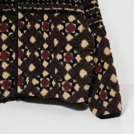 ASEEDONCLOUD"Station floor pattern boa fleece blouson"(brown)unisex