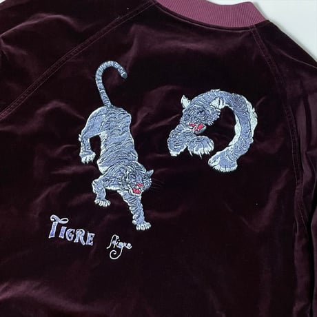 TigreBrocante"Lively tiger souvenir jacket"(red)unisex