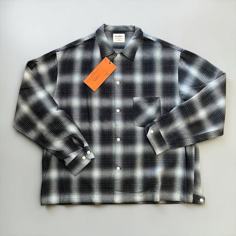 H.UNIT"indigo check shirt"(black) unisex