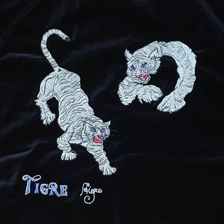TigreBrocante"Lively tiger souvenir jacket"(black)unisex