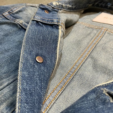 H.UNIT "13.5oz selvage deinim work jacket customize"( indigo)unisex