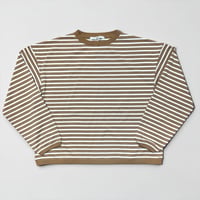 amne "TWISTED BORDER long sleeve tee" (camel×natural) unisex