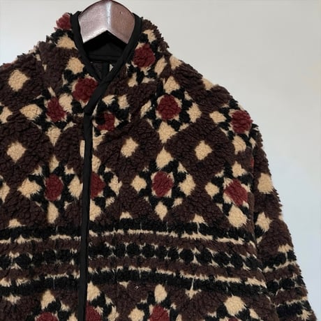 ASEEDONCLOUD"Station floor pattern boa fleece blouson"(brown)unisex
