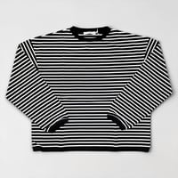 amne "TWISTED BORDER long sleeve tee" (black×white) unisex