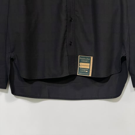 ASEEDONCLOUD"Handwerker HW cotton×wool check collarless  shirts"(navy) unisex