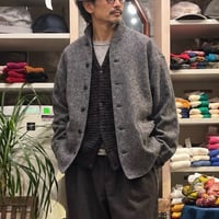 TigreBrocante"wool tweed showl color tab shirts jacket"(charcoal)unisex