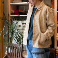 TigreBrocante"wool tweed showl color tab shirts jacket"(ivroy)unisex