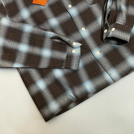 H.UNIT"indigo check shirt"(blown) unisex