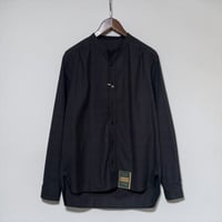 ASEEDONCLOUD"Handwerker HW cotton×wool check collarless  shirts"(navy) unisex