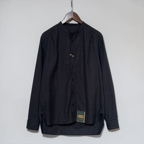 ASEEDONCLOUD"Handwerker HW cotton×wool check collarless  shirts"(navy) unisex