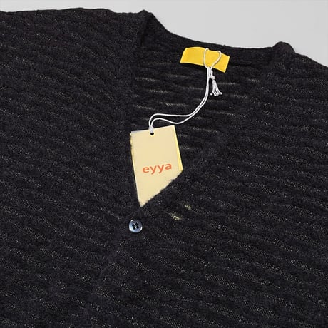eyya"W/R tiger pattern boucle knit cardigan"(black)unisex