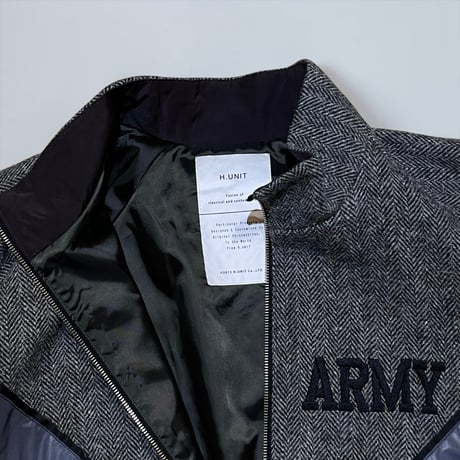 H.UNIT"Wool herringbone IPFU jacket"(gray) unisex
