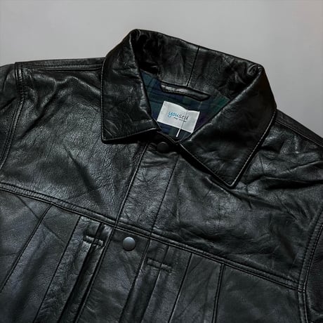 yoused"3pocket 1st type leather jacket"(black)unisex