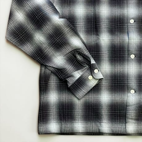 H.UNIT"indigo check shirt"(black) unisex