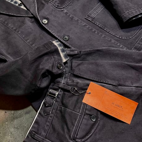 H.UNIT "Sulfur drill 3P jacket"(black)unisex