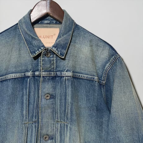 H.UNIT "13.5oz selvage deinim work jacket used wash"( indigo)unisex