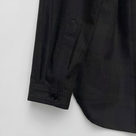 ASEEDONCLOUD"Handwerker HW cotton×wool check collarless  shirts"(navy) unisex