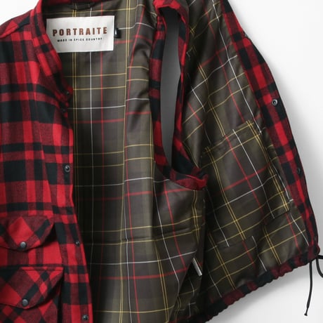 PORTRAITE"over vest"(red×black herringbone check)unisex
