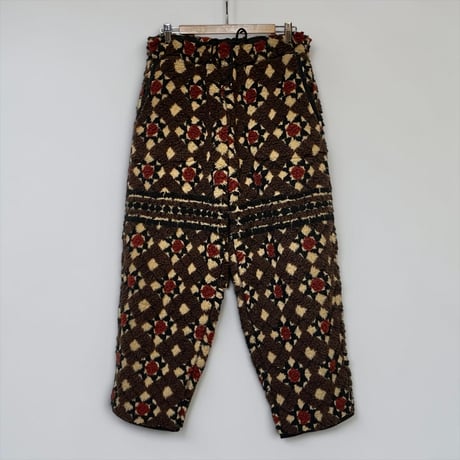 ASEEDONCLOUD"Station floor pattern boa fleece trousers"(brown)unisex