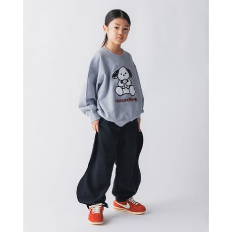 nunuforme / ゆるinuinu刺繍トレーナー　nt26-002-10  Gray   105.115.125.135.145.1(155).2(163)
