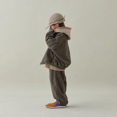 MOUN TEN. / cotton tweed zip blouson  MB39-2021  khaki check  110.125.140.0.1.2