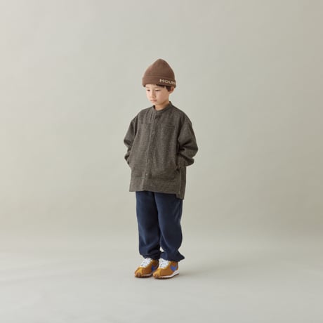 MOUN TEN. /cotton tweed pocket shirt   MS44-2022  khaki check  110.125.140.0.1.2
