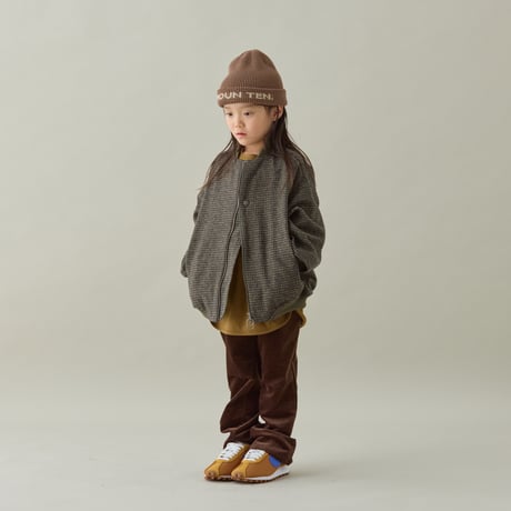 MOUN TEN. / cotton tweed zip blouson  MB39-2021  khaki check  110.125.140.0.1.2