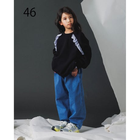 nunuforme / ラウンドフリルトレーナー  46-nf26-992-728  Black  M .L .XL.1(155).2(163)