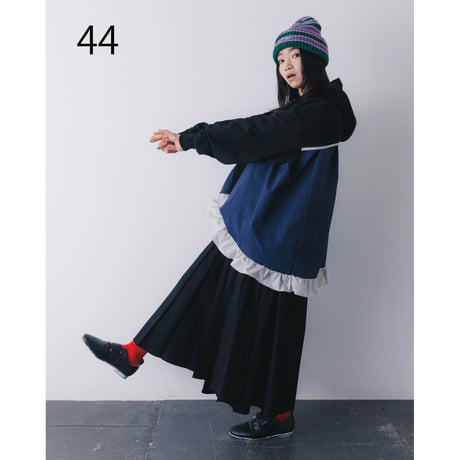 nunuforme / ミックスフリルパーカー  44-nf26-879-728   Black×Navy   M .L .XL.1(155).2(163)