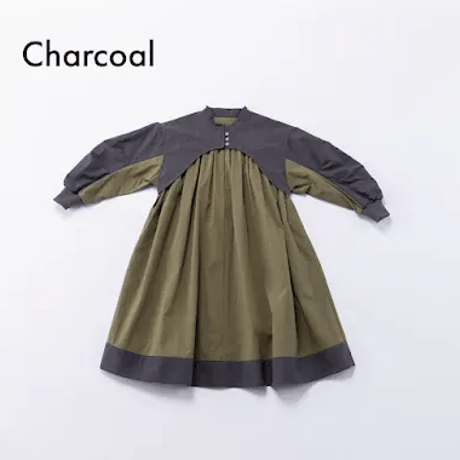 nunuforme / コンビワンピース　 19-nf26-446-015   Charcoal  M(105-115).L(120-130) .XL(135-145).1(155).2(163)