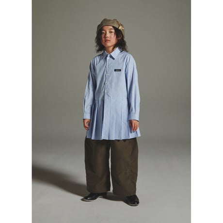 GRIS / Hem Pleated  Long shirt GR26AW-SH005  STRIPE-細  M(1201-135).L(135-150).XL(150-160)