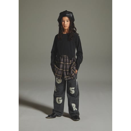 GRIS / Layer neck L/S T-shirt  GR26AW-CU002  BLACK  L.XL
