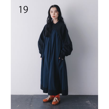 nunuforme / コンビワンピース　 19-nf26-446-015   Black  M(105-115).L(120-130) .XL(135-145).1(155).2(163)