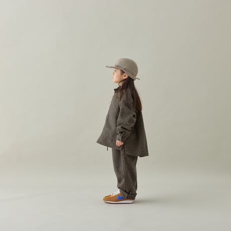 MOUN TEN. /cotton tweed pocket shirt   MS44-2022  khaki check  110.125.140.0.1.2
