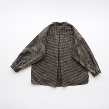 MOUN TEN. /cotton tweed pocket shirt   MS44-2022  khaki check  110.125.140.0.1.2