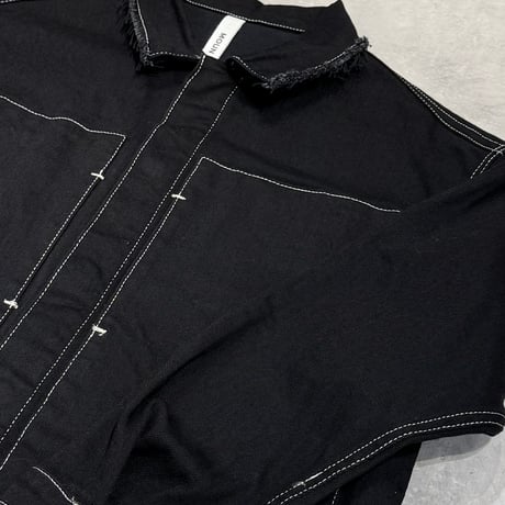 MOUN TEN. / denim work blouson(organic cotton)  MB38-1813  black (contrast stitch)  125.140.0.1.2