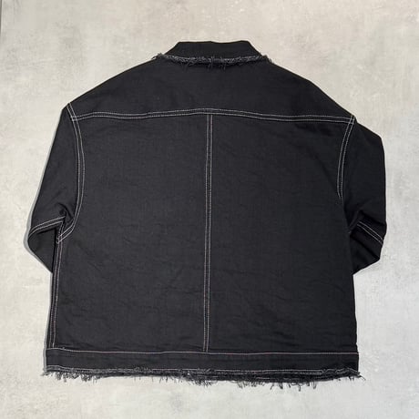 MOUN TEN. / denim work blouson(organic cotton)  MB38-1813  black (contrast stitch)  125.140.0.1.2