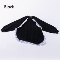 nunuforme / ラウンドフリルトレーナー  46-nf26-992-728  Black  M .L .XL.1(155).2(163)