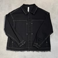 MOUN TEN. / denim work blouson(organic cotton)  MB38-1813  black (contrast stitch)  125.140.0.1.2