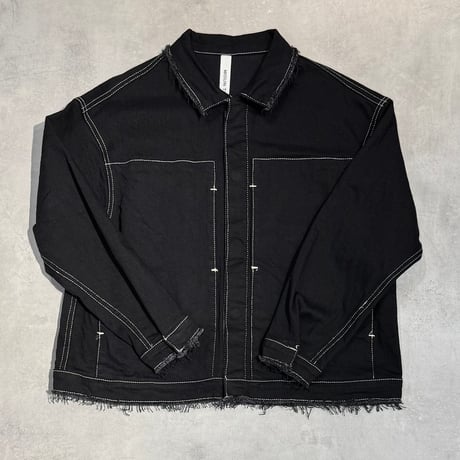 MOUN TEN. / denim work blouson(organic cotton)  MB38-1813  black (contrast stitch)  125.140.0.1.2