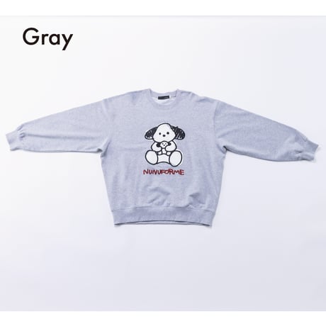 nunuforme / ゆるinuinu刺繍トレーナー　nt26-002-10  Gray   105.115.125.135.145.1(155).2(163)