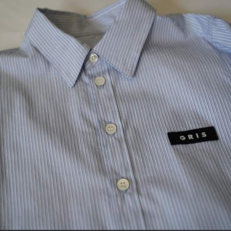 GRIS / Hem Pleated  Long shirt GR26AW-SH005  STRIPE-細  M(1201-135).L(135-150).XL(150-160)