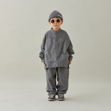 MOUN TEN. /cotton tweed pocket shirt   MS44-2022  black twill  110.125.140.0.1.2
